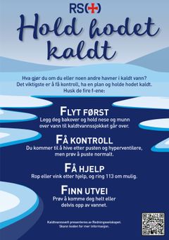 Redningsselskapet oppfordrer alle til å lære seg kaldtvannsvett i form av fire råd om hva du bør gjøre hvis du faller i kaldt vann.